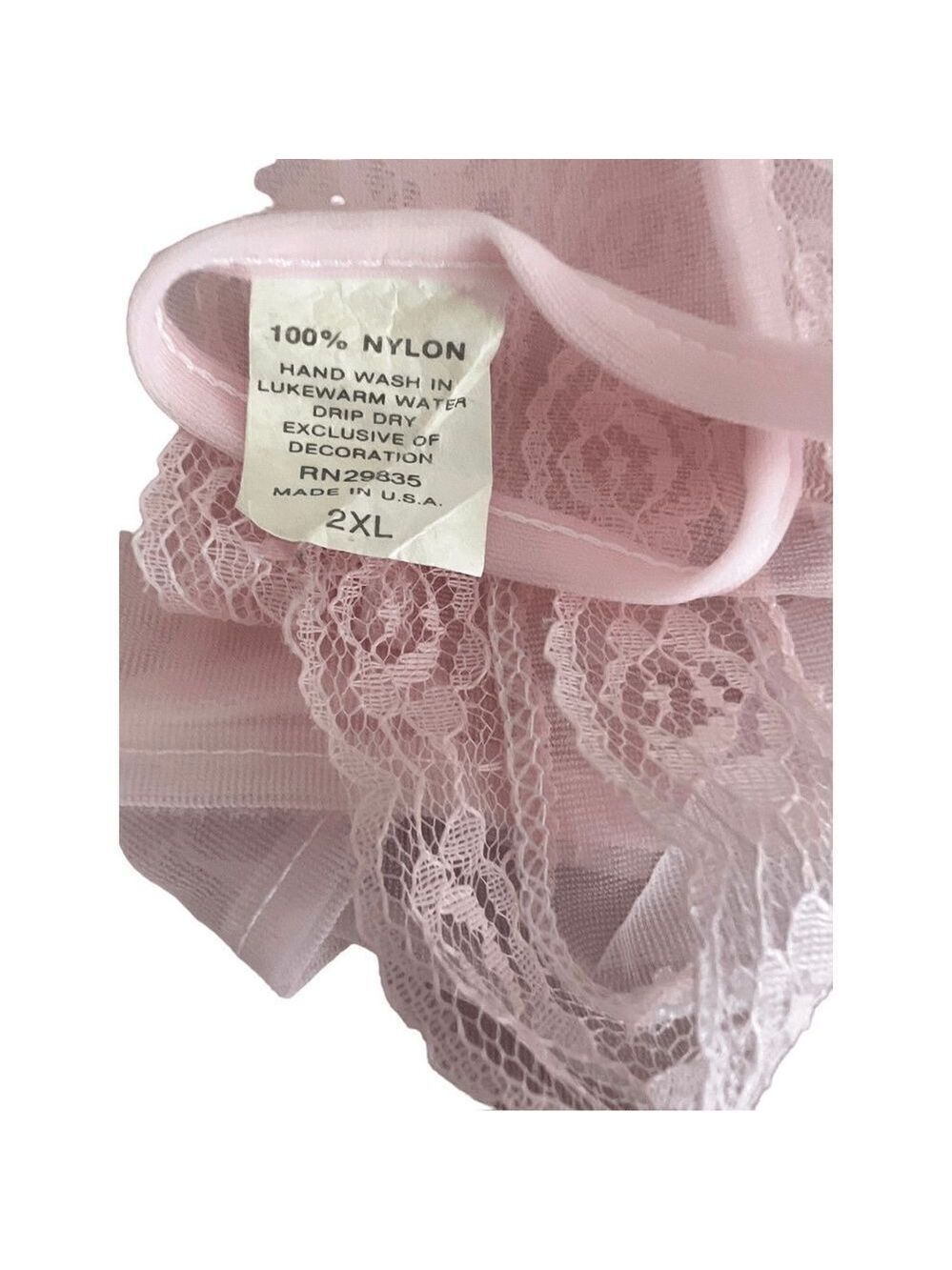 VTG 70s nightie pastel pink Peignoir size XL - Picture 5 of 10